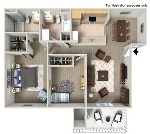2x2 Floorplan at Bella Terra, California