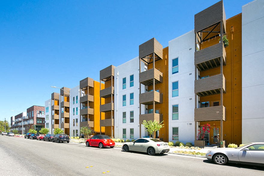Exterior of building from streetview with cars