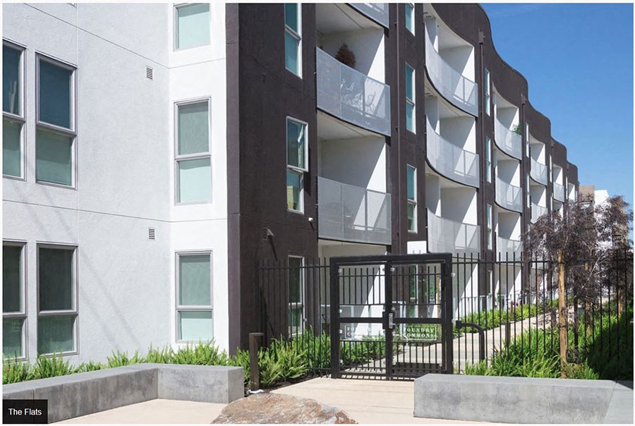 Apartment exterior with gated doors