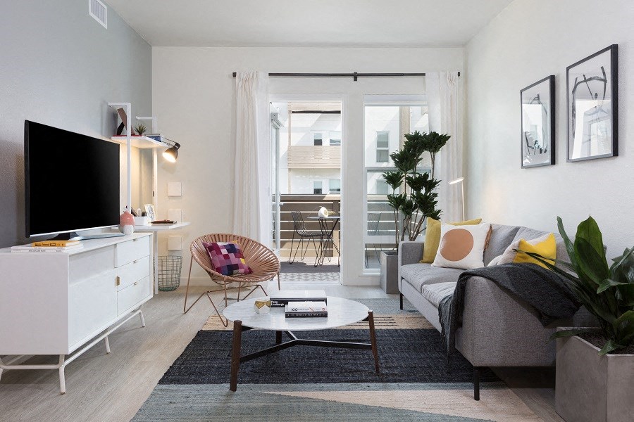 furnished model living room