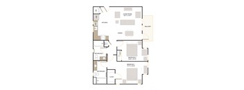C3.3 Floor Plan 2 Bed - 2 Bath |1,108 sq. ft.