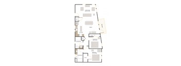 C4 Floor Plan 2 Bed - 2 Bath |1,162 sq. ft.