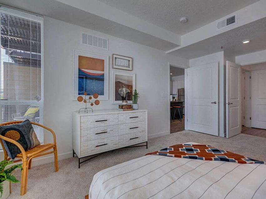 Model apartment home bedroom
