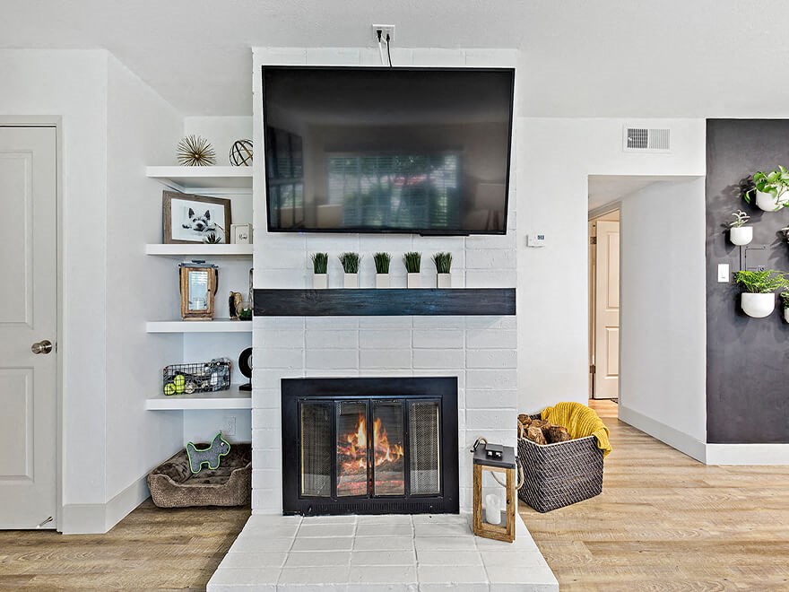 model unit fireplace