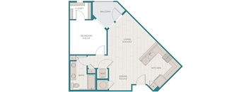 743 square foot floorplan