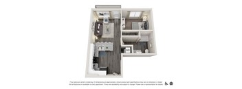 a floor plan of a 1 bedroom with 1 bath at Copper 87, West Jordan Utah