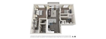 a 3d floor plan of a 2100 sq. ft. apartment at Copper 87, Utah, 84088