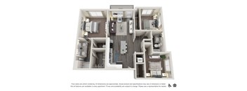 a 3d floor plan of an apartment at Copper 87, West Jordan, UT