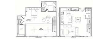 a floor plan of a house with a staircase