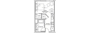 a floor plan of a small apartment