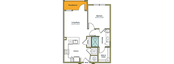 a floor plan of a bedroom apartment