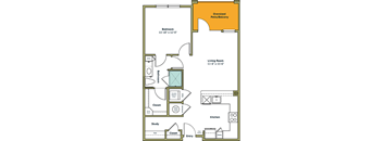 a floor plan of a bedroom apartment