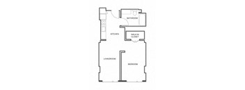 a floor plan of a house with a kitchen and a bathroom