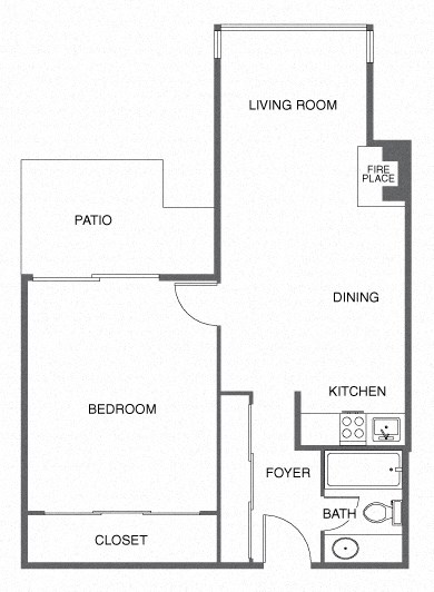 a floor plan of a house with a kitchen and a living room