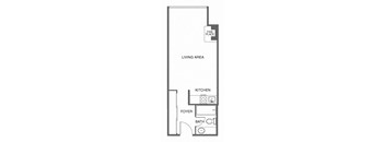 a floor plan of a house with a kitchen and a bathroom