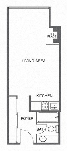 a floor plan of a house with a kitchen and a bathroom