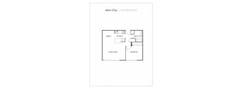 a floor plan of one bedroom apartment