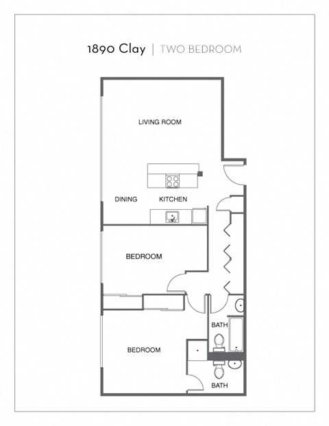 a floor plan of a two bedroom apartment