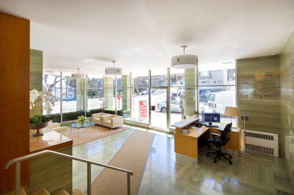 a view of the lobby from the second floor