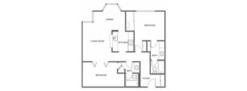 a floor plan of a house with a bedroom and a living room