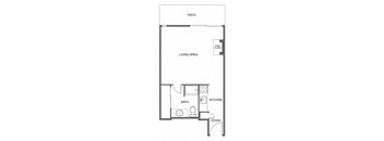 a small house with a kitchen and a living room
