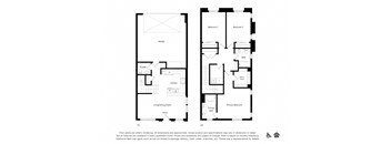 two floor plans of a house with two bedrooms and two bathrooms