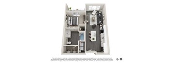 a floor plan of a 1 bedroom apartment