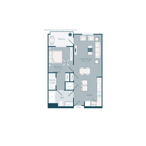 bedroom floor plan 05 | apartments in the galleria houston at Array La Mesa, La Mesa, 91942
