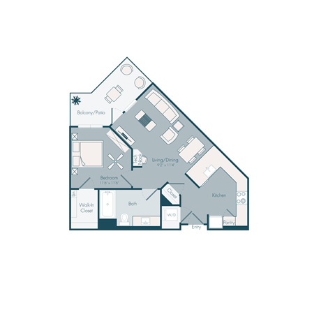 bedroom floor plan | apartments for rent in brookhaven ga | the mille brook at Array La Mesa, La Mesa California