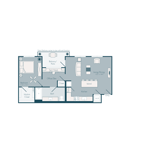 bedroom floor plan 05 | the mansions on the park at Array La Mesa, La Mesa