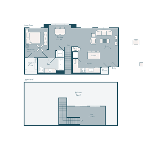a floor plan of a home with a large terrace and a small terrace at Array La Mesa, California