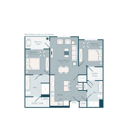 bedroom floor plan 05 | the mansions on the park at Array La Mesa, La Mesa, CA