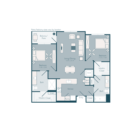 Bedroom floor plan 05 | the mansions on the park at Array La Mesa, La Mesa, CA 91942