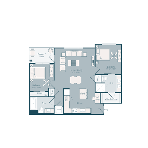 bedroom floor plan 05 | the mansions on the park at Array La Mesa, La Mesa California