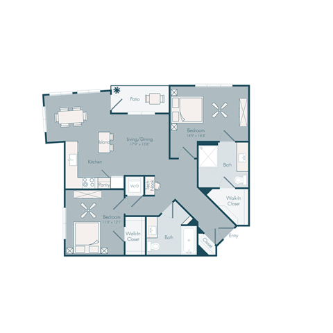 bedroom floor plan 05 | the mansions on the park at Array La Mesa, La Mesa