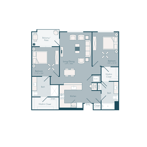 Bedroom floor plan 05 | the mansions on the park at Array La Mesa, California