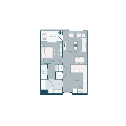 bedroom floor plan at the apartments at diamond ridge in baltimore, md at Array La Mesa, La Mesa, CA