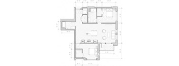 A floor plan of a house with labeled rooms and dimensions.
