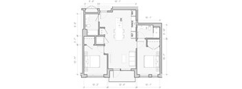 A floor plan of a house with labeled rooms and dimensions.