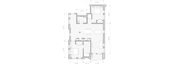A floor plan of a house with labeled rooms and dimensions.