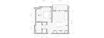A floor plan of a house with labeled rooms and dimensions.