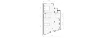 A floor plan drawing of a house with labeled rooms and dimensions.