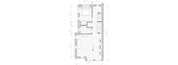 A floor plan of a house with labeled rooms and dimensions.