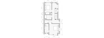 A floor plan of a house with labeled rooms and dimensions.