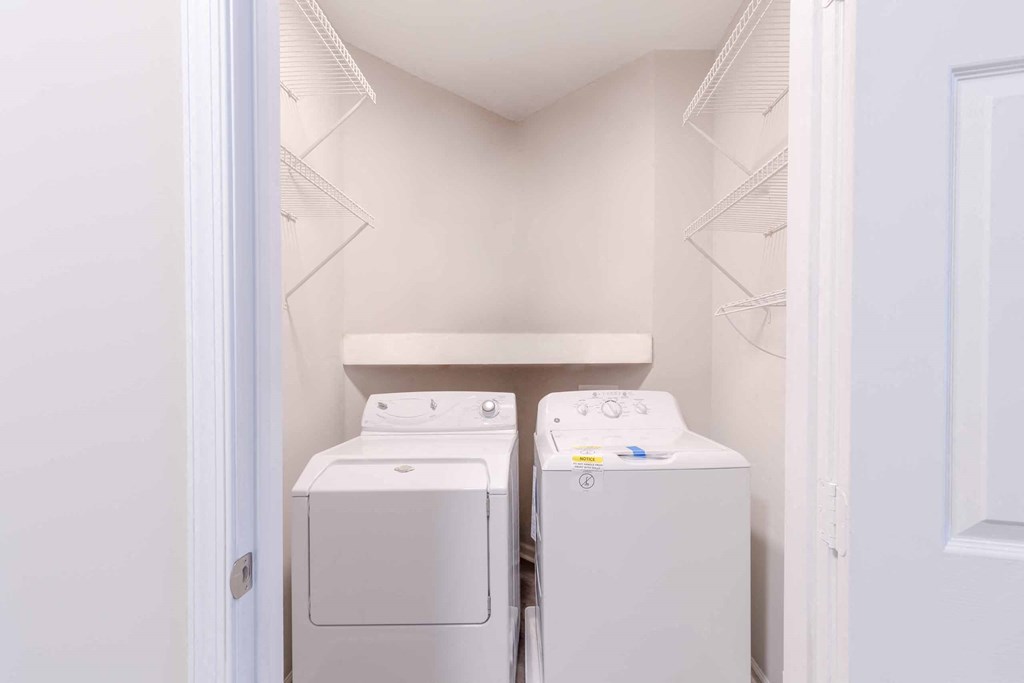 a washer and dryer in a laundry room
