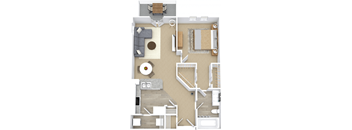 this is a 3d floor plan of a 1 bedroom apartment at the biltmore apartments