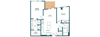two bedroom two and a half bath floor plan