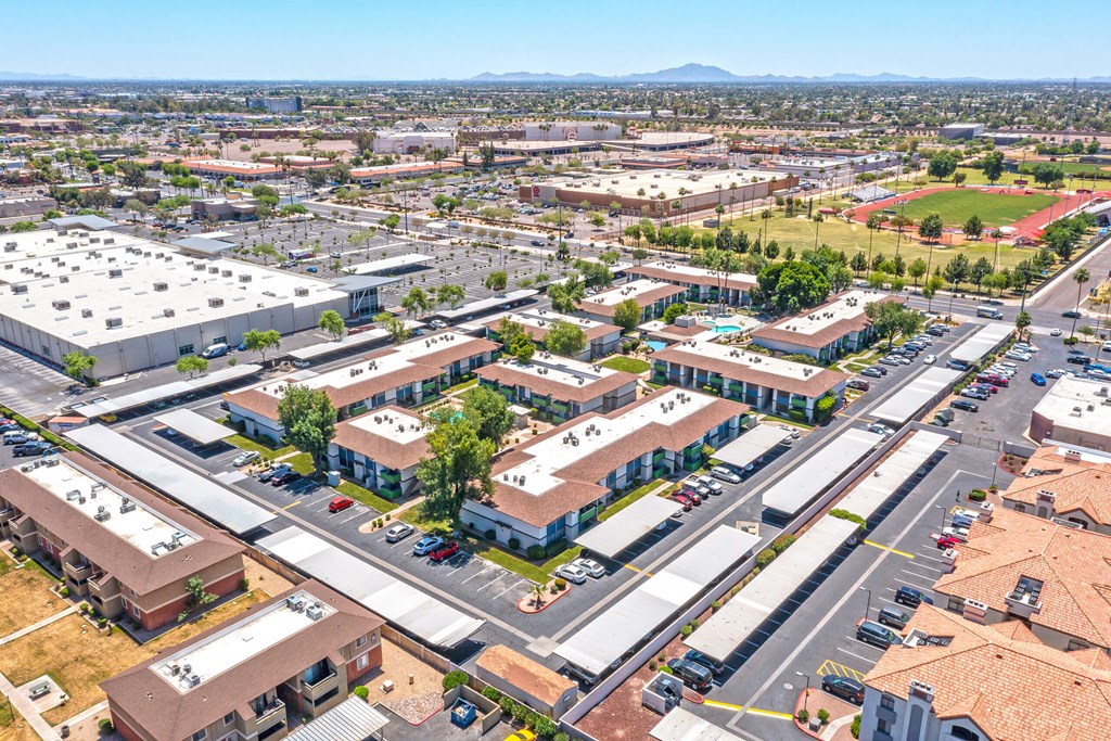 an aerial view of our community at Westmount at Urban Trails, Mesa, Arizona