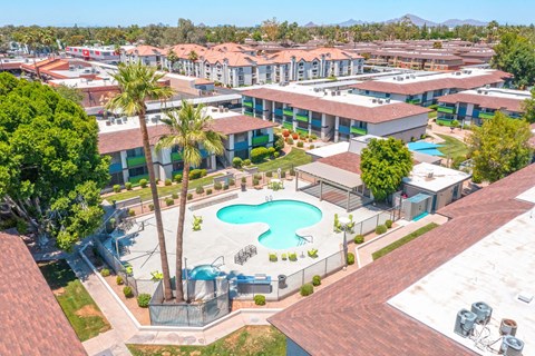 Aerial view of the pool at Westmount at Urban Trails, Mesa, 85202
