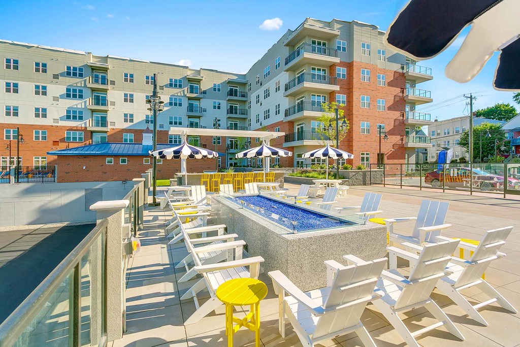 take a dip in the pool at the bradley braddock road station apartments